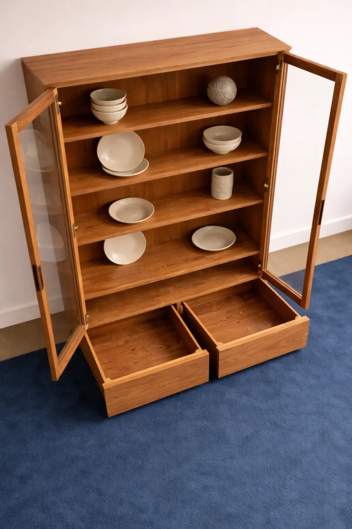 Vitrinen Schrank Kemo Teak