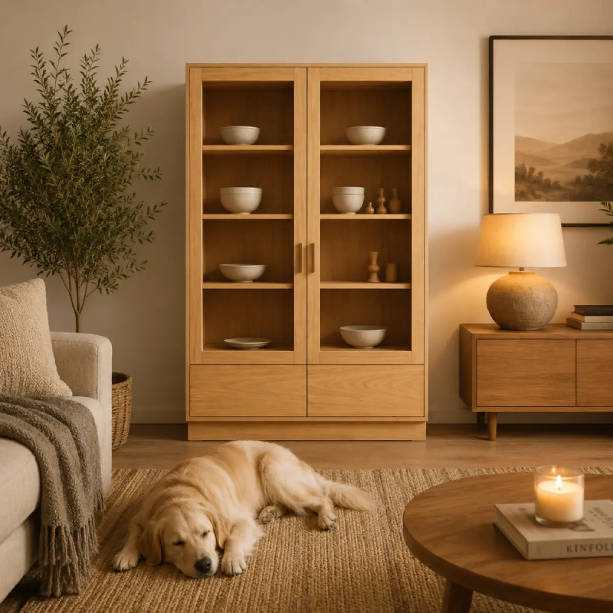 Vitrinen Schrank Kemo Teak